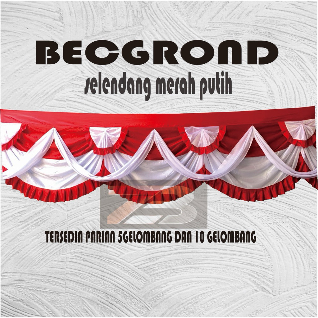 MERAH RED AND WHITE SCARF BACKGROUND FLAG