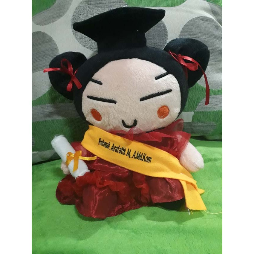 Pucca puccha puca pucha ตุ๊กตารับปริญญาพร้อมชื่อบนสายสะพาย