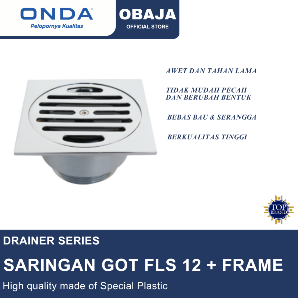 Onda FLS 12 ท่อระบายน้ํา + กรอบ Onda / ชั้น Drainer FLS 12 + 2 นิ้ว Onda กรอบ