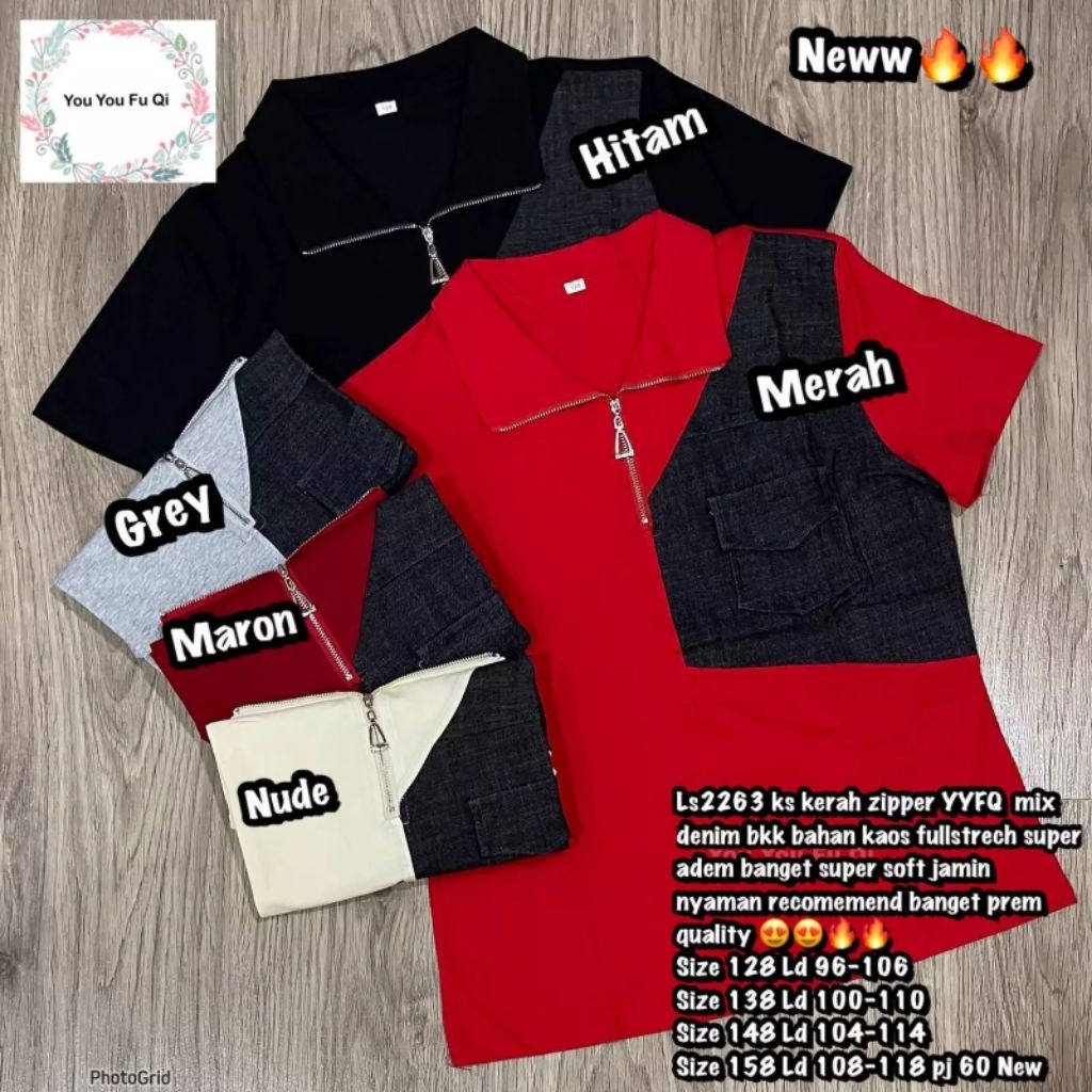 2263 KS ZIPPER COLLAR YYFQ MIX DENIM BKK