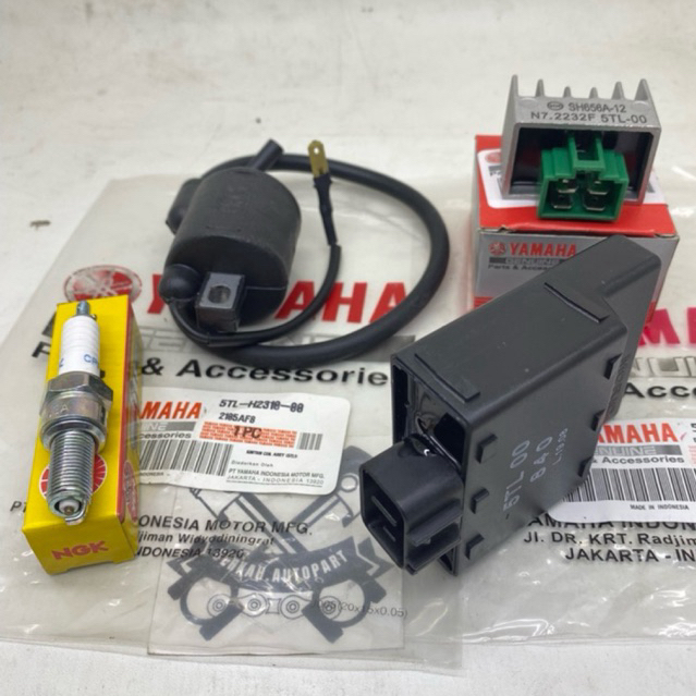 แพ็คเกจ 4 รายการ จุดระเบิด CDI+Coil+Ciprok+Busi Yamaha Mio Sporty, Mio Smile, Soul, คาร์บูเรเตอร์ Fi