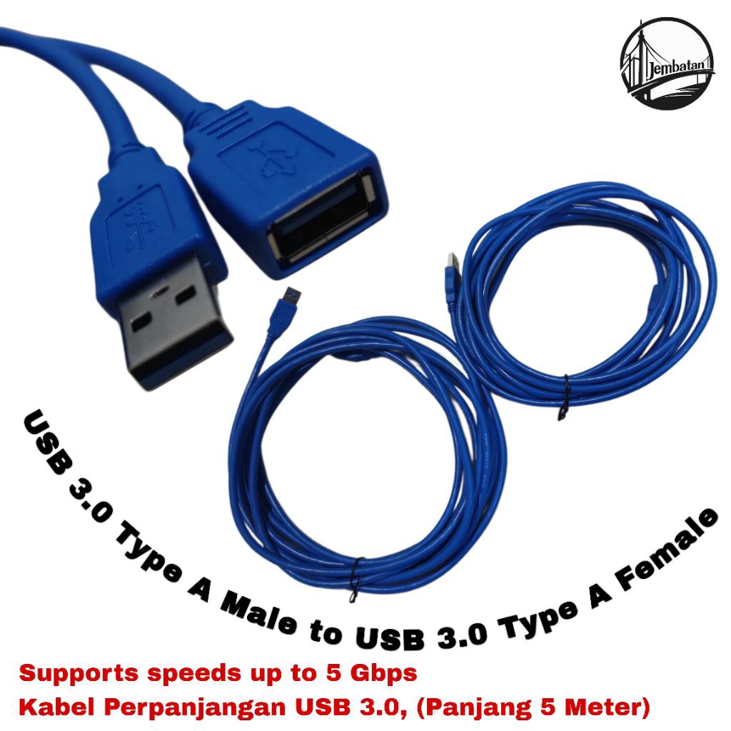 USB 3.0 Type A Male to USB 3.0 Type A Female (5 เมตร) ความเร็วสูงสุด 5 Gbps