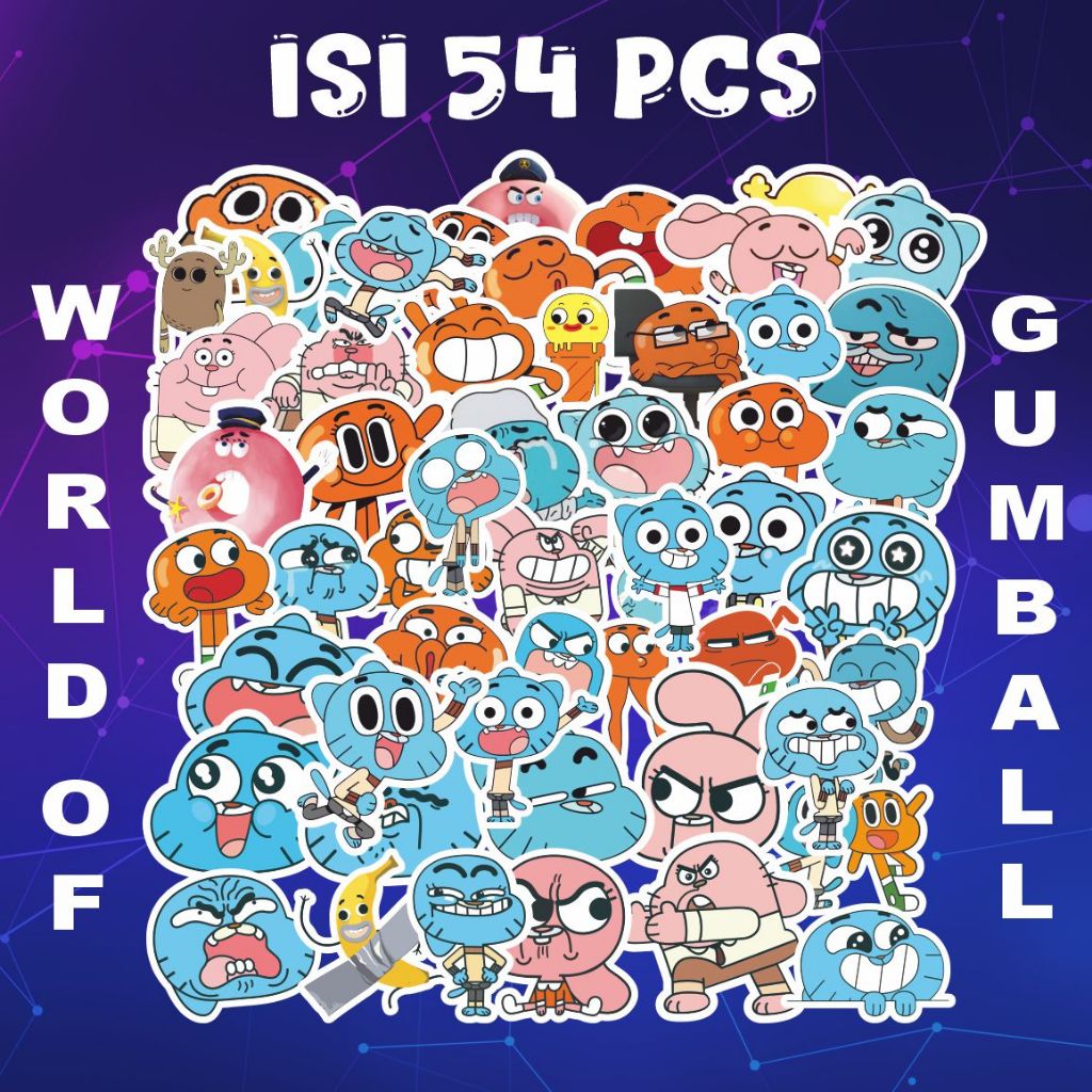 HP WORLD OF GUMBALL AESTHETIC STICKER PACK (54 ชิ้น) - DIE CUT PREMIUM WATERPROOF VINYL STICKER FOR 
