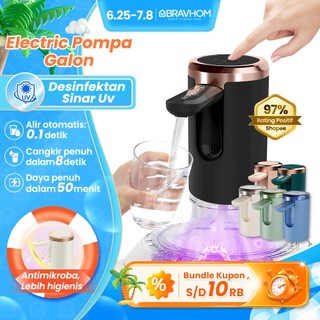 BRAVHOM Pompa Air Galon Dispenser Air Lipat Desinfektan SinarUv 50 Menit Pengisian Cepat BL-WD02