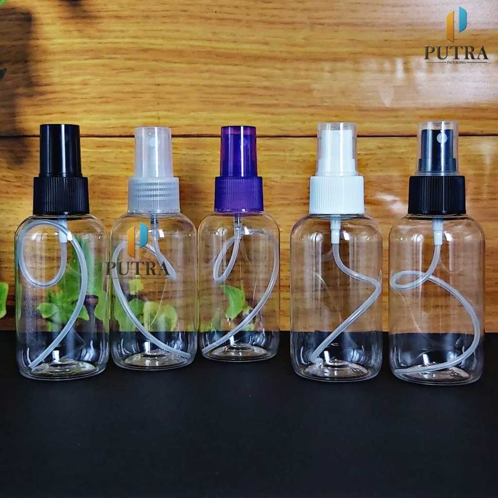 คอขวดสเปรย์ 100 มล. ขวดพลาสติก PET SBR ใส 24 / 100 มล.