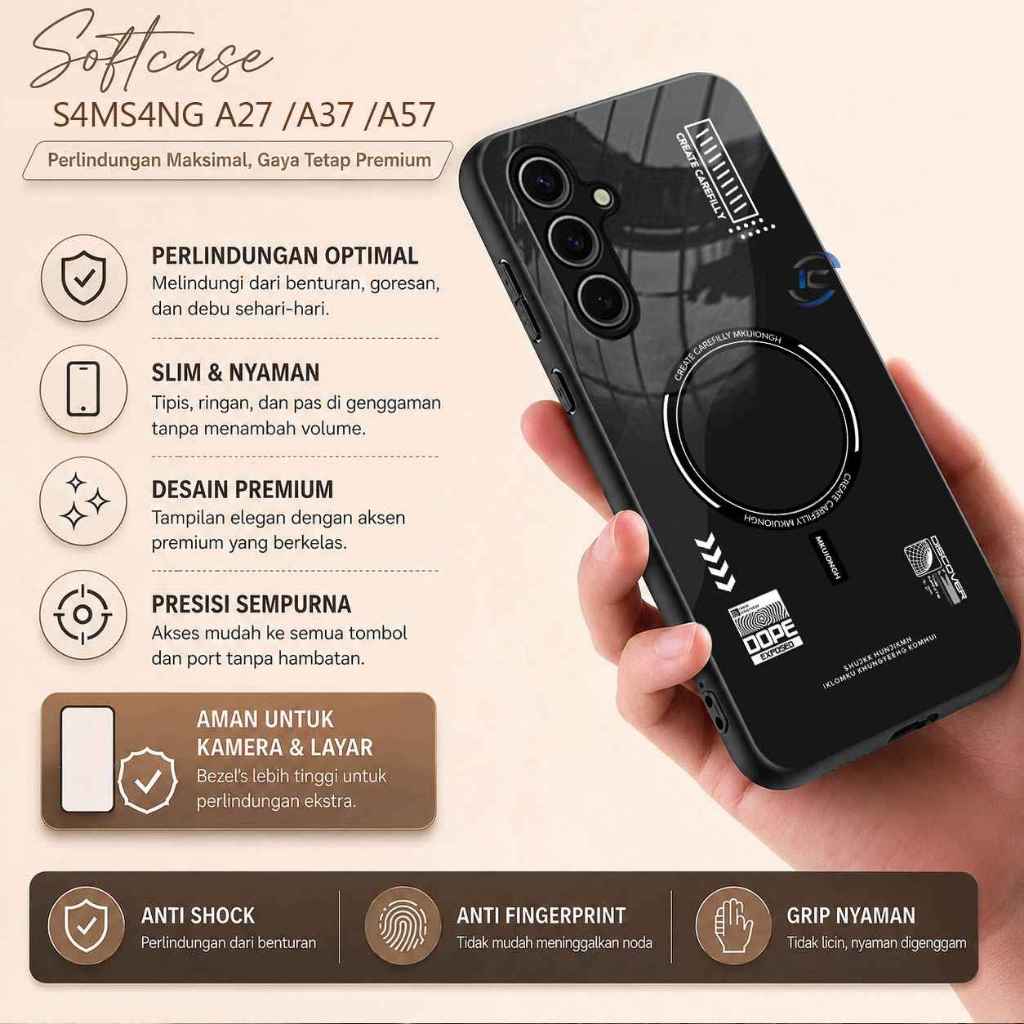 Softcase Glass Glitter Glass สําหรับ SAMSUNG A27 A37 A57 - ปลอก Hp Samsung A27 A37 A57 - K74