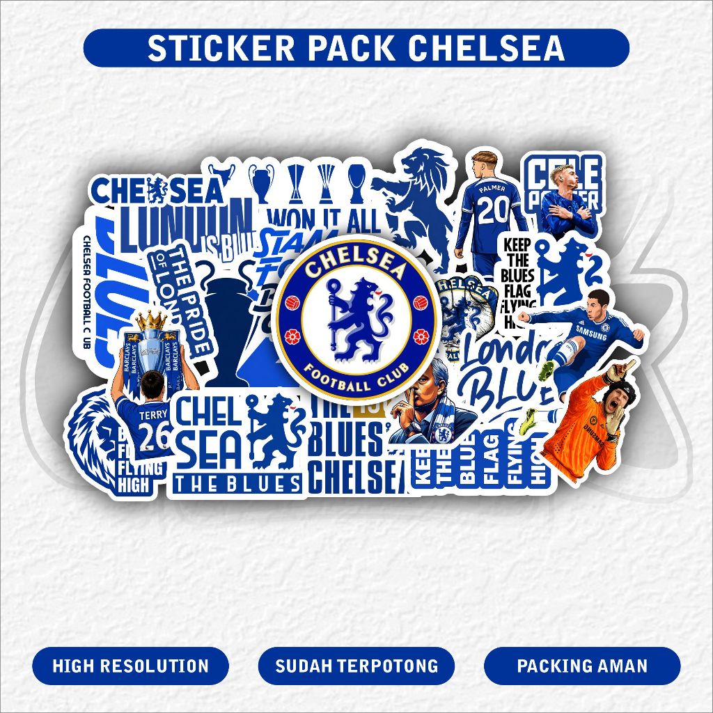 CHELSEA STICKER PACK CONTENTS 23PCS กันน้ํา AESTHETIC BALL STICKERS สําหรับกรณีแล็ปท็อป HP HELMET ST