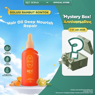 Ree Derma Deep Nourish Repair Hair Oil Perawatan Rambut Rontok Parah dengan Tumeric Oil dan Biotin - Cocok untuk Kulit Kepala Sensitif