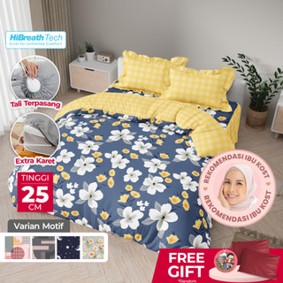 Kintakun DLUXE Bed Cover Set Rumbai 180x200 King T25 Motif Aesthetic Flower Minimalis Anti Geser