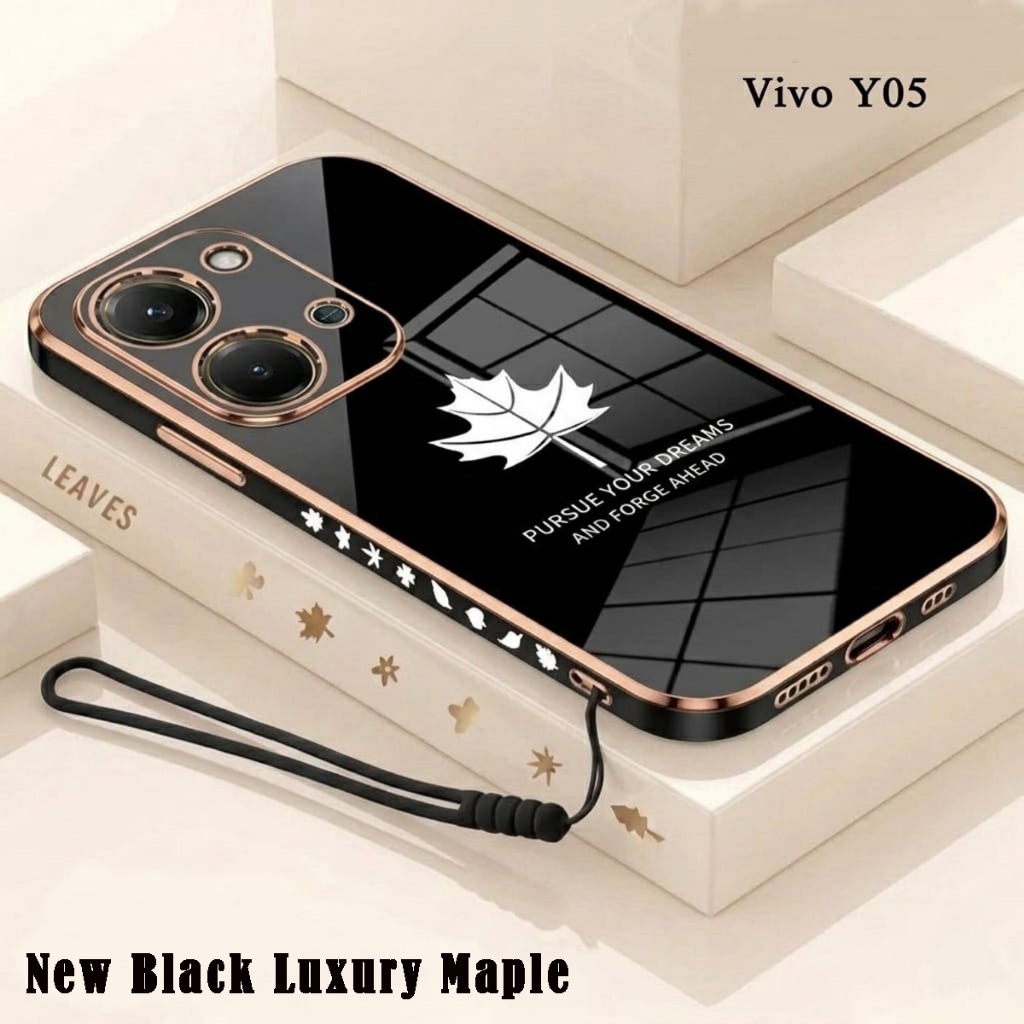 เคสเมเปิ้ลสําหรับ Vivo Y05 Y21 5G / Y11 5G Softcase ชุบฟรีสายคล้อง