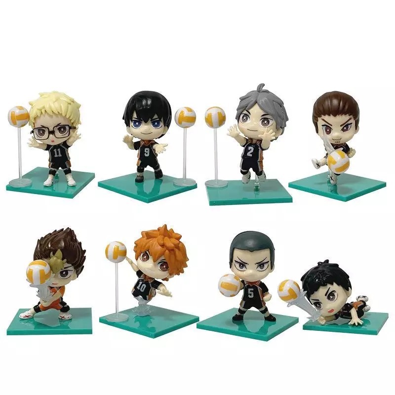 Action Figure Haikyu Volleyball Anime set 8 ชิ้น