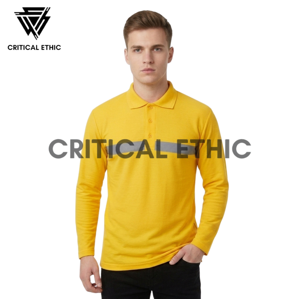 YELLOW LONG SAFETY POLO SHIRT LONG SAFETY SHIRT PREMIUM P3 SHIRT