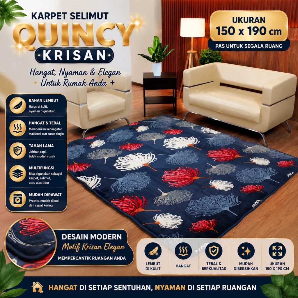 VALLERY QUINCY CARPET - พรม Vallery Quincy ขนาด 150 x 190 พรมกันลื่น (ขายส่งผ้าปูที่นอน)