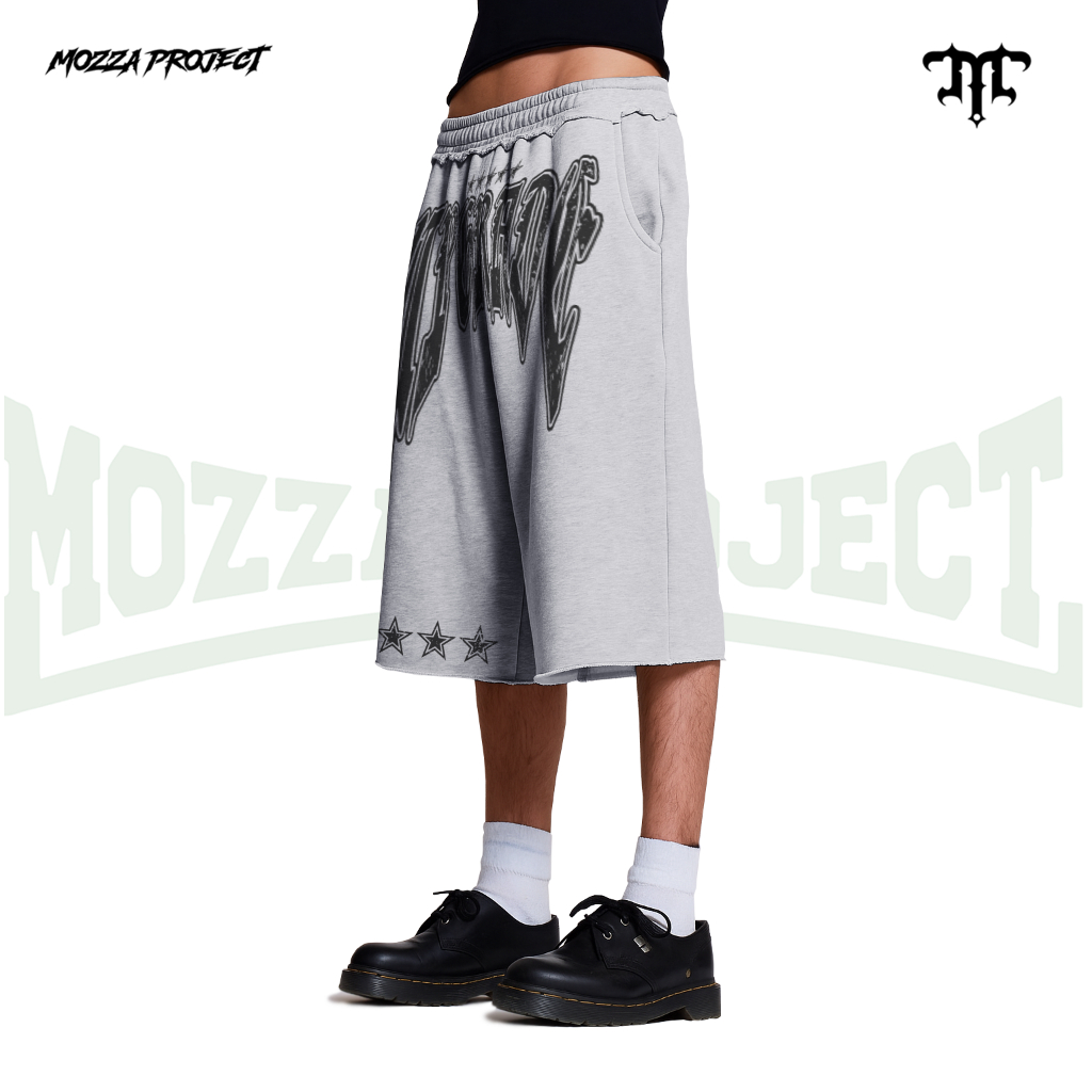 Mozzaproject Sweatshort Pants Style Jorts Fleece Pants อัพเกรด Identity