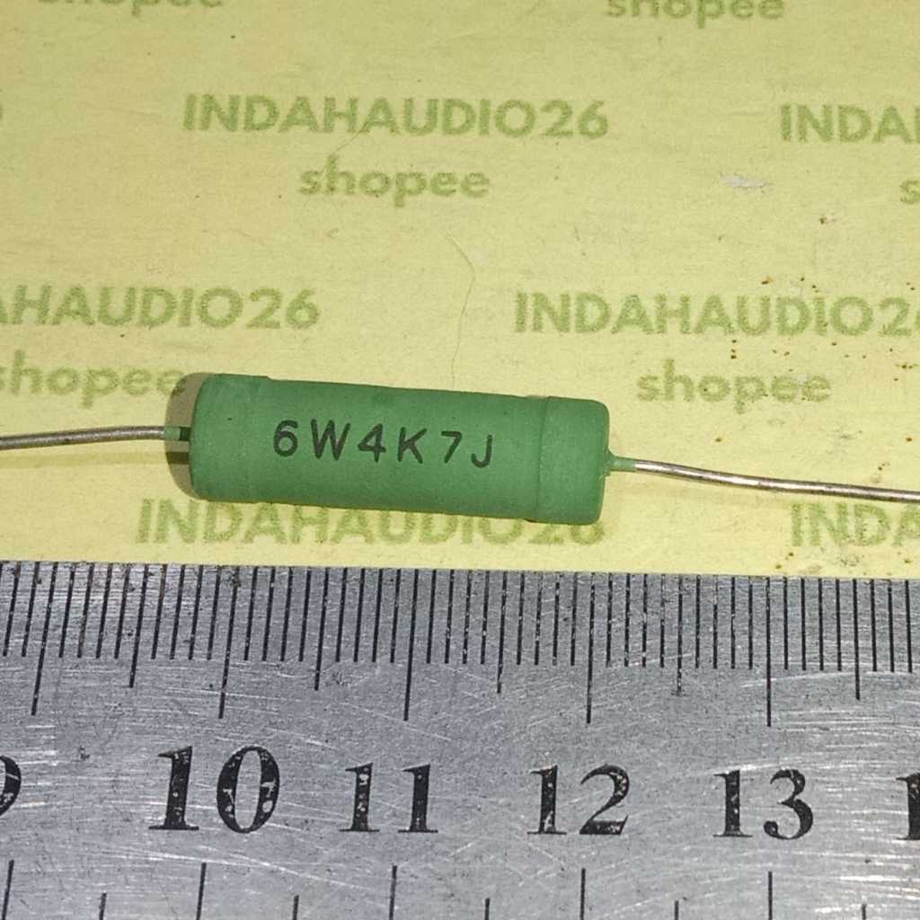 HIJAU 6W4K7J สีเขียว 4K7 6W WIREWOUND RESISTORS 4k7 6watt ทองแดงฟุต 4.7 กิโลโอห์ม 6 วัตต์ตัวต้านทาน 