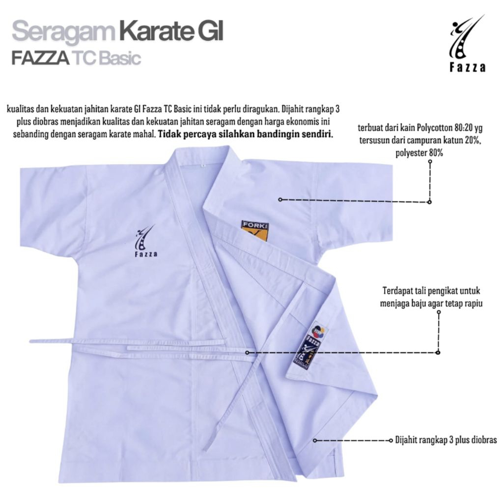 Karate Gi Fazza Basic Uniform - คาราเต้ Gi Fazza Basic Shirt Pants คุณภาพอันดับ 1