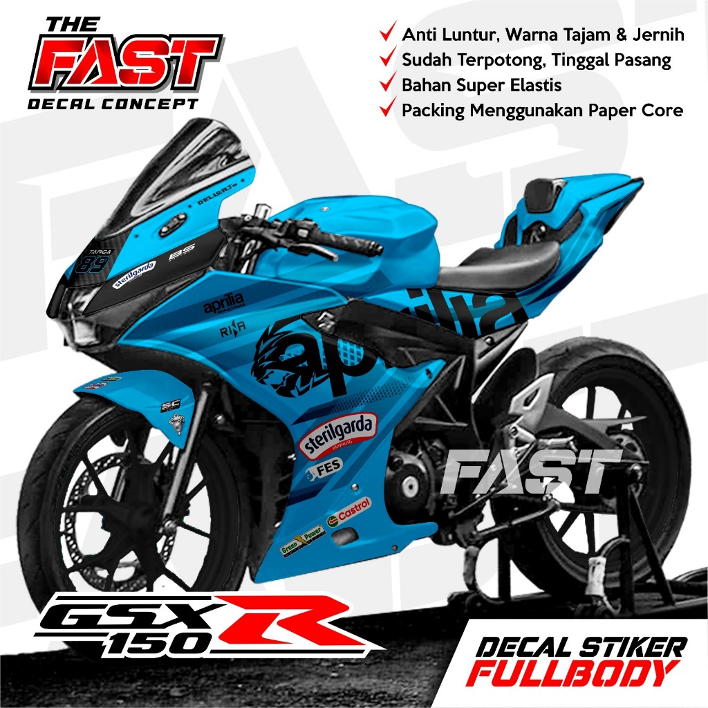 รูปลอก Gsx 150 R APRILIA Full Body สติกเกอร์ Gsx R150 Full Body Decal Gsx 150 Full Body Striping Gsx