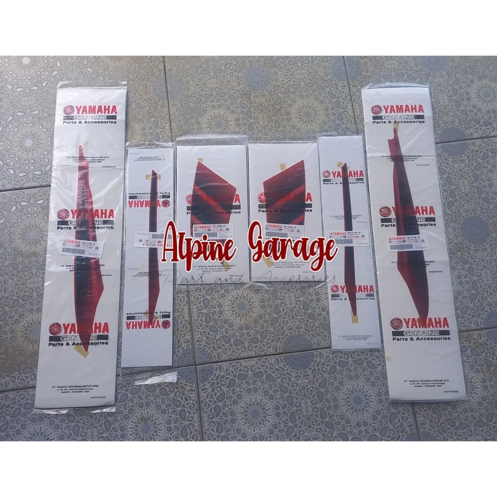 MERAH Striping Sticker Soul GT 115 2012 สีแดง Fullset Original Yamaha 1KP-10