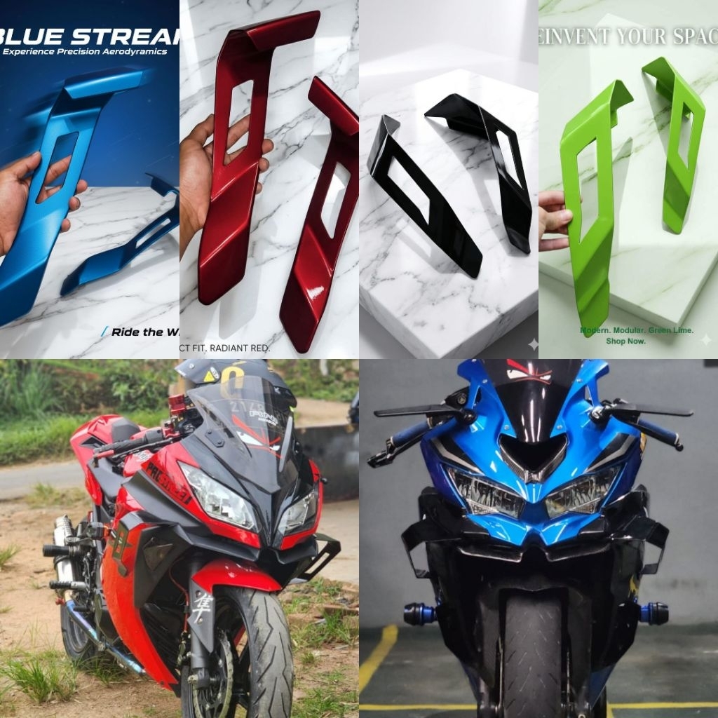 ชุดเดียว 2 ชิ้น Aero Winglet R15 v3 || PNP R15 v2 v3 v4 zx25r Ninja 250f1 Ae