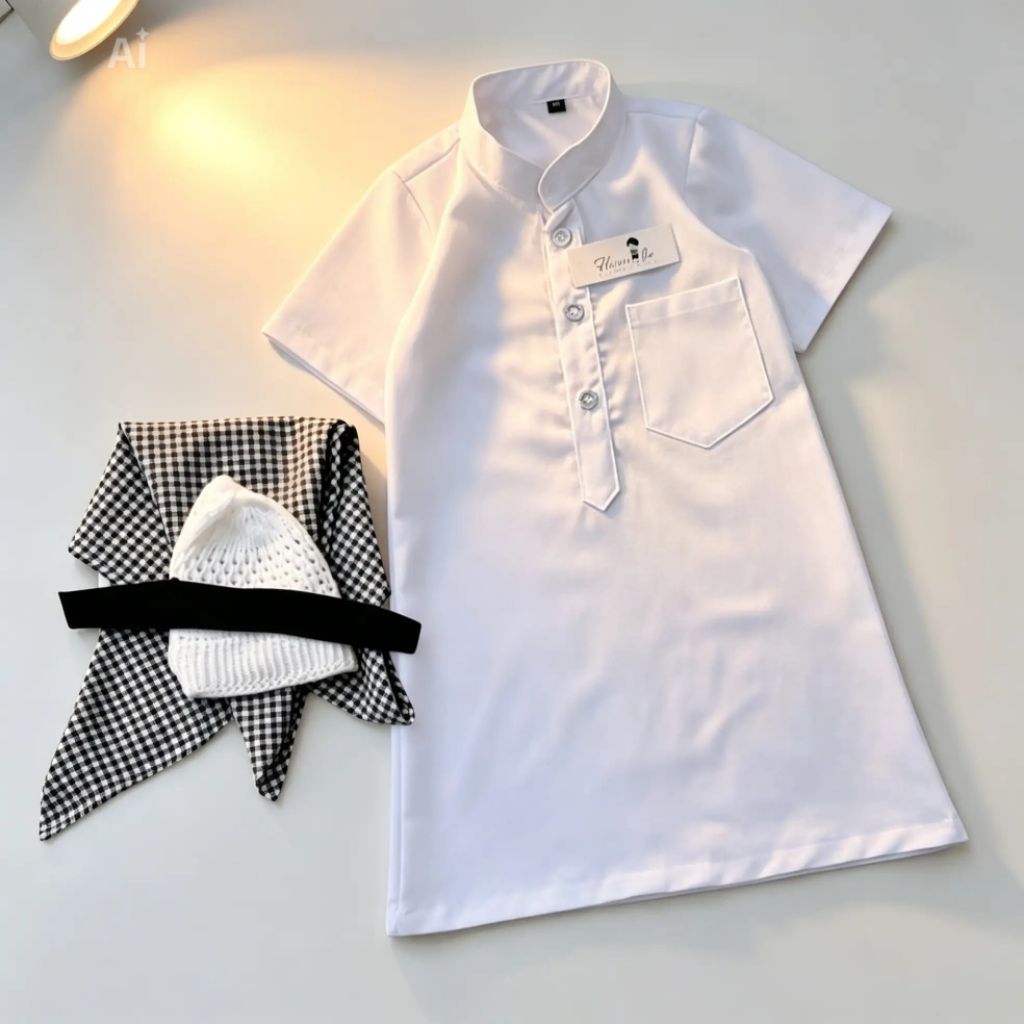 PLAIN BABY KOKO GAMIS ชุด TURBAN 0-2 ปี BABY ROBE PLAIN BABY AMIS SHORT SLEEVES