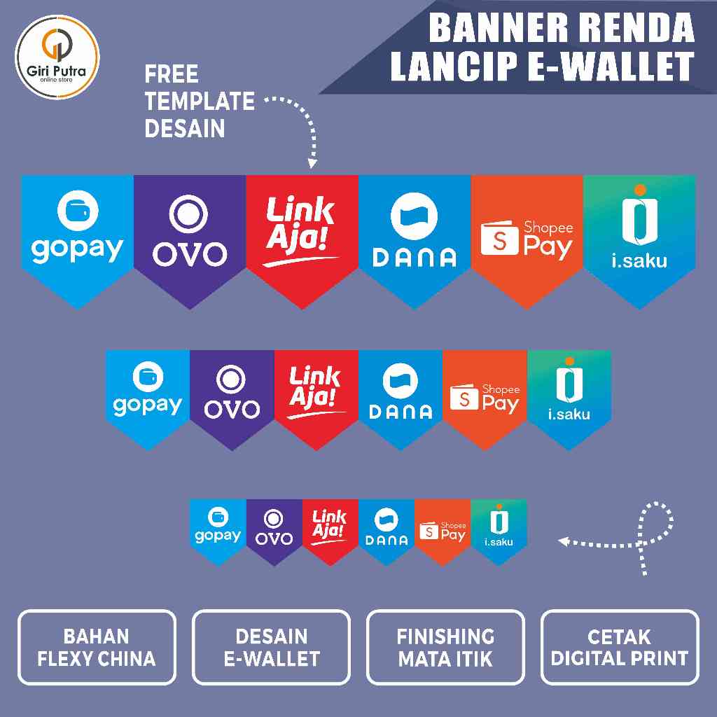 E-WALLET COUNTER BANNER / POINTED LACE BANNER / E-WALLET