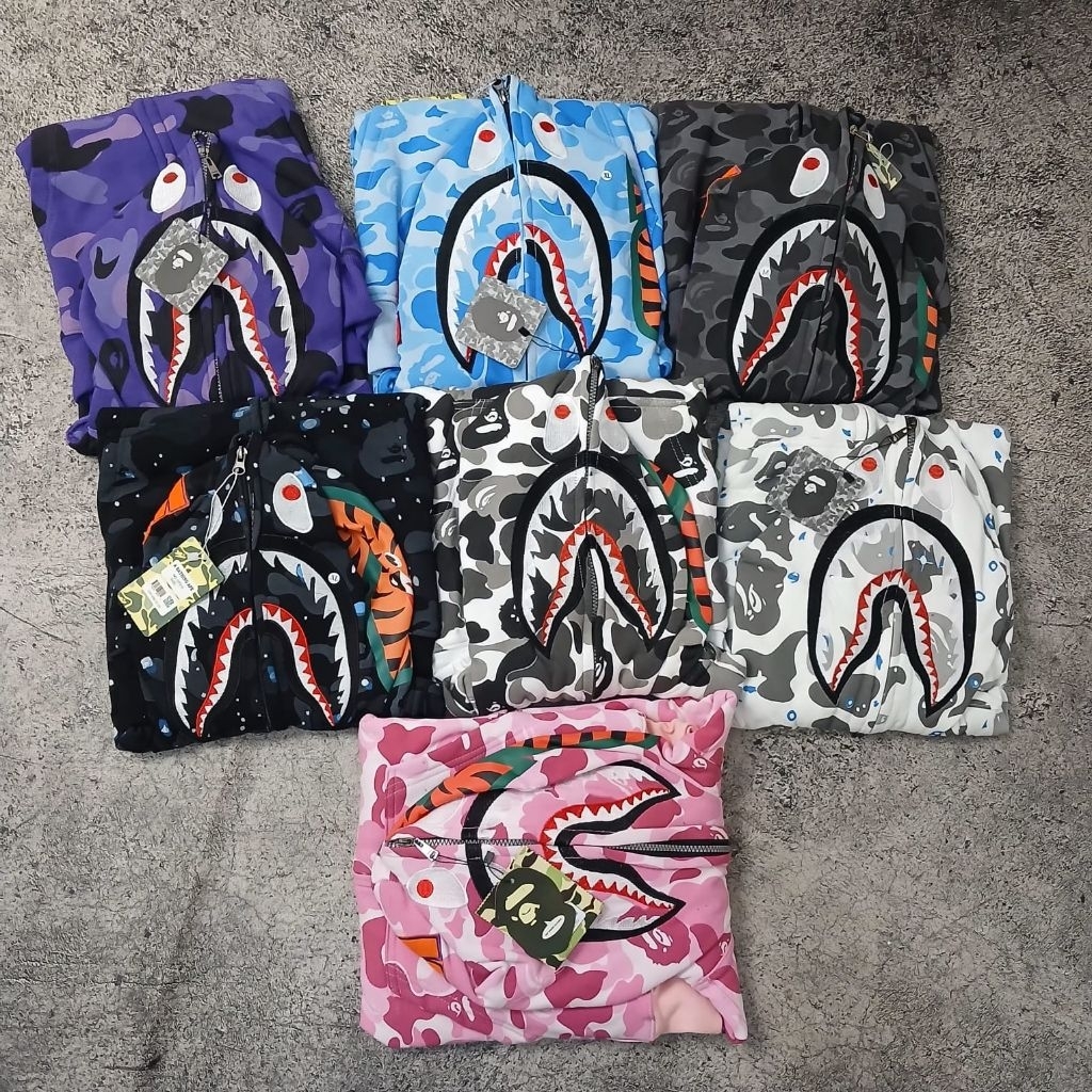 Bape Shark Wgm Full Zip Camo Bape Premium Hoodie สําหรับผู้ชายและผู้หญิง - อินเทรนด์ Unisex Streetwe