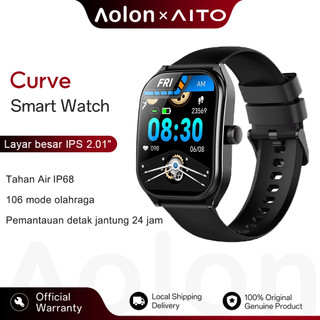 [Hot Sale] Aolon Curve Smartwatch Tahan Air IP68 Bluetooth Call 2.01 Inch Curved Screen Sport Running Fitness Tracker Health Monitoring Custom Wallpaper Smartwatch  Wanita Pria Original