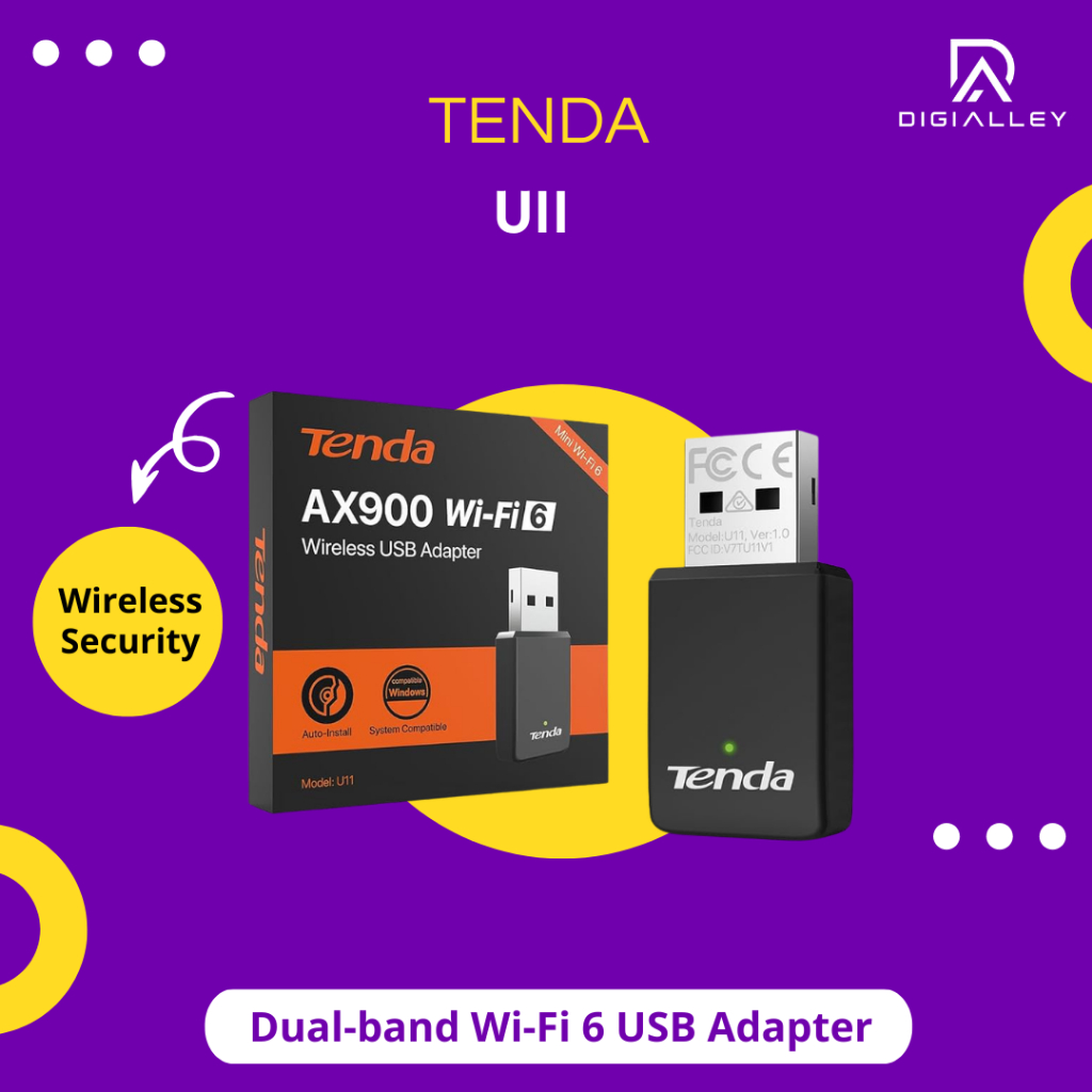 Tenda U11 AX900 อะแดปเตอร์ USB ไร้สาย Dual Band Wifi 6 AX WIFI6