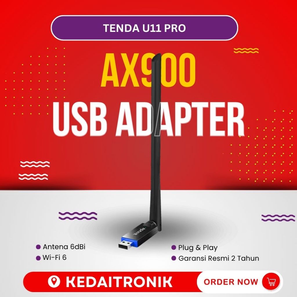 Tenda U11 PRO AX900 Dual band WiFi 6 อะแดปเตอร์ USB ไร้สายกําไรสูง