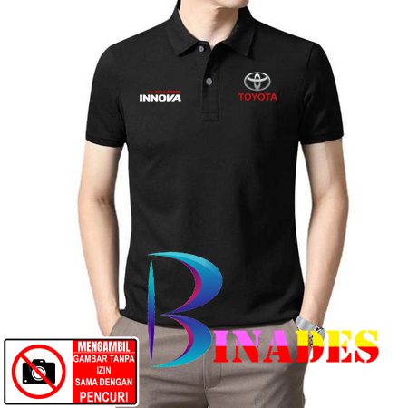 เสื้อโปโล เสื้อคอปก TOYOTA NEW KIJANG INNOVA DTF SCREEN PRINTING BINADES