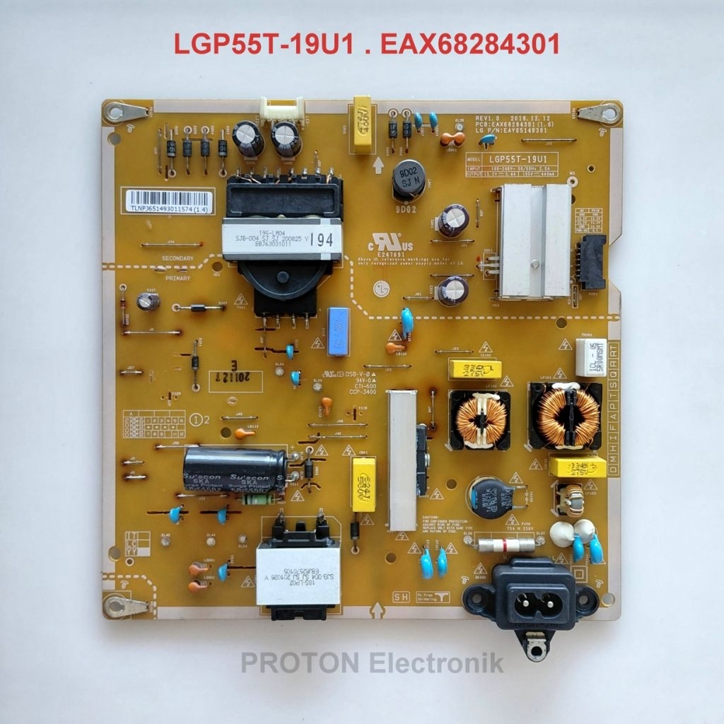 MESIN PSU LED สมาร์ททีวี 55UN7200 55UN7200PTF LGP55T-19U1 EAX เครื่องจ่ายไฟ LCD68284301 เอย์65149301