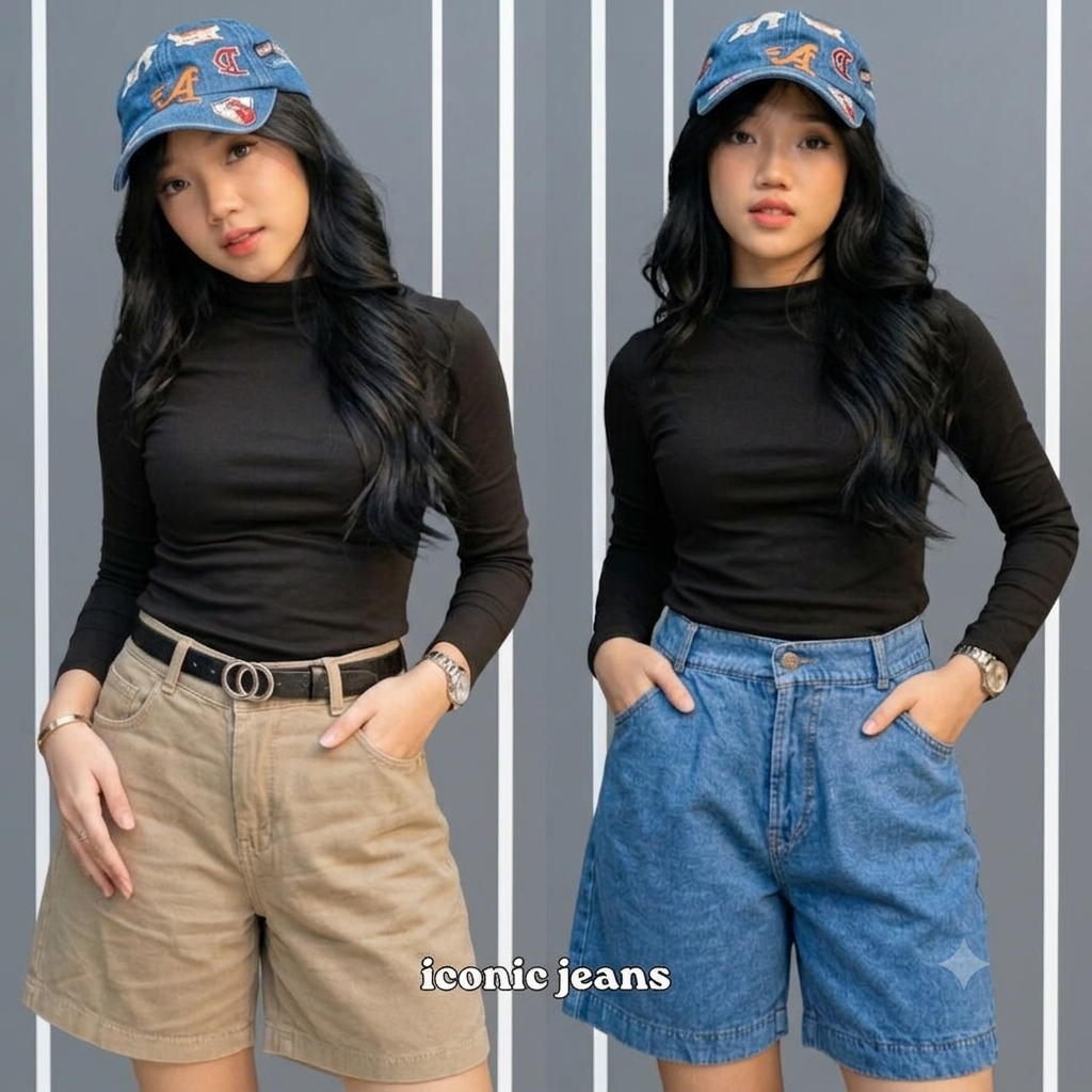 Iconic Jeans - Jenny Denim Hotpants Simple Korean Look Summer Pants ล่าสุด