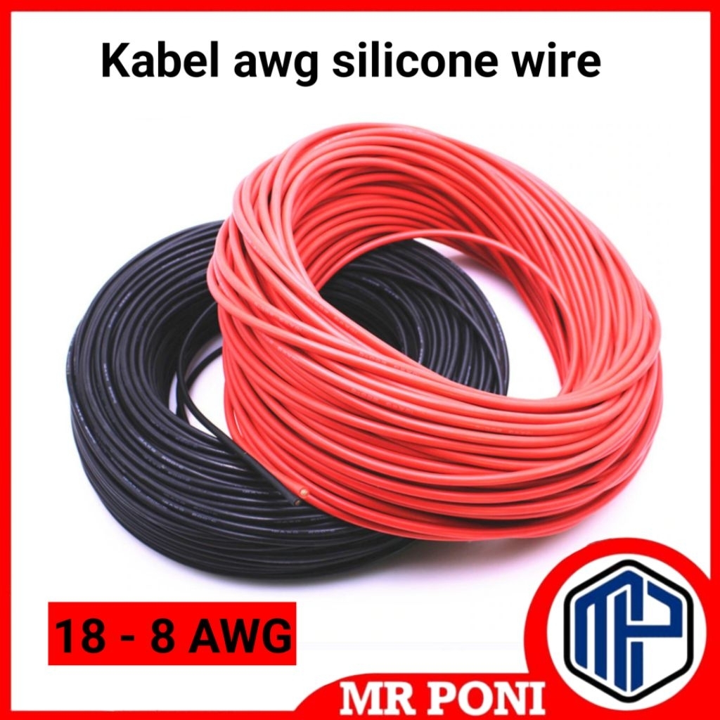 สายซิลิโคน 50 ซม. AWG สายซิลิโคนแบบยืดหยุ่นและทนความร้อน 18AWG 16AWG 14AWG 12AWG 10AWG 8AWG