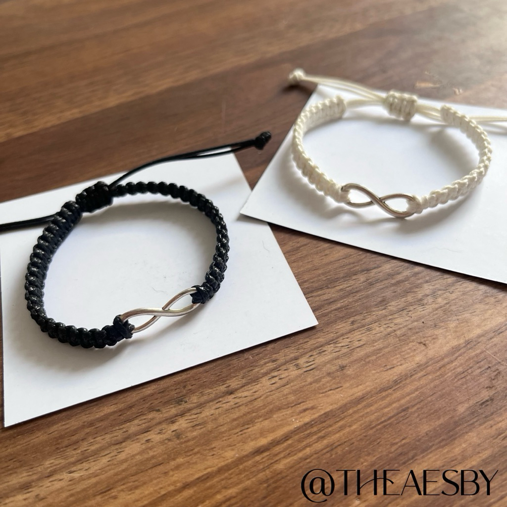 (NO PO) INFINITY INITIAL KNITTED BRACELET, INFINITY BRACELET, KNITTED BRACELET, WOVEN BRACE, AESTHET