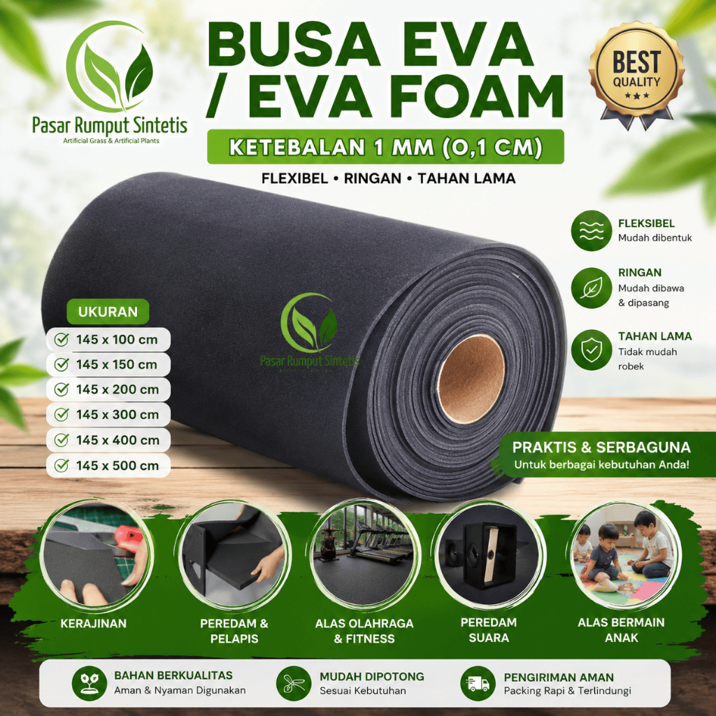 (EVA FOAM) EVA FOAM (Etilene Vinyl Acetate) / Ati FOAM ขนาดตัวแปรความหนา 1 MM (0.1 CM) / โฟมตับอเนกป