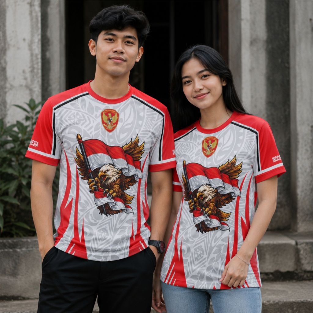 MERAH FTO 4 - JERSEY 17 AUGUST 2026 ผู้ใหญ่/แดงและขาว DRYFIT PREMIUM