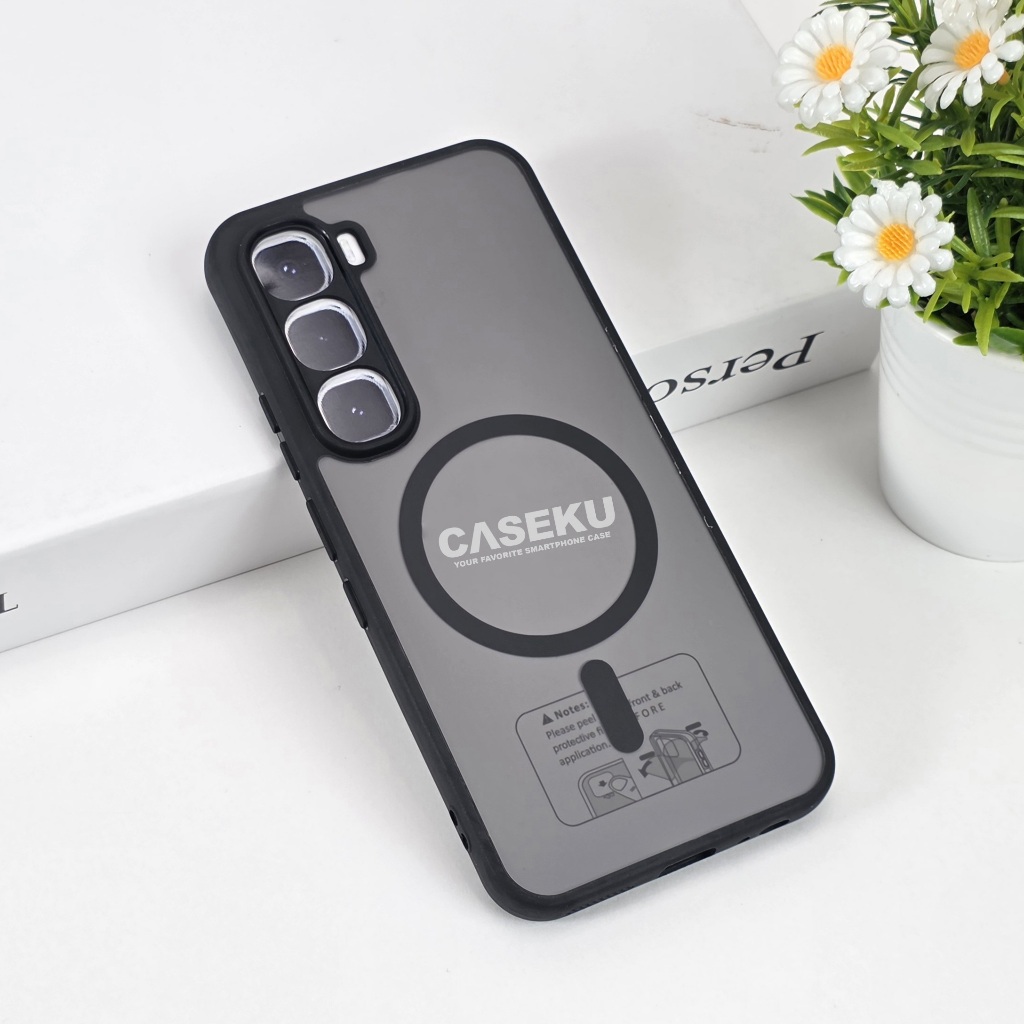 Magsafe Dove Black Edition Magnetic Matte Case สําหรับ Infinix Hot 40I Infinix Hot 50I Infinix Hot 6