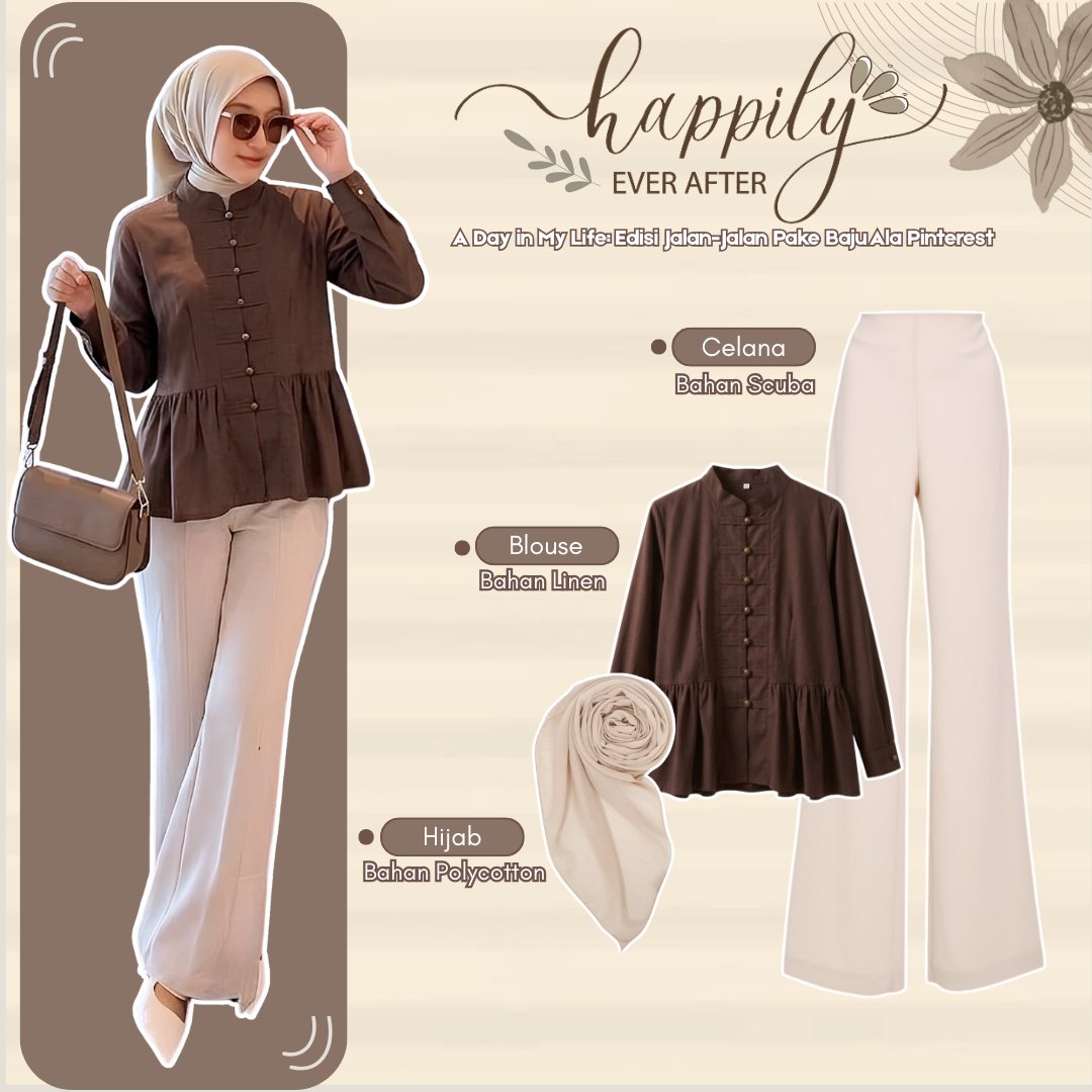 ชุด 3-In-1 สําหรับคาเฟ่สาวสวย (Peplina Cheong Top, Cutbray Pants, Bella Square) - LU281