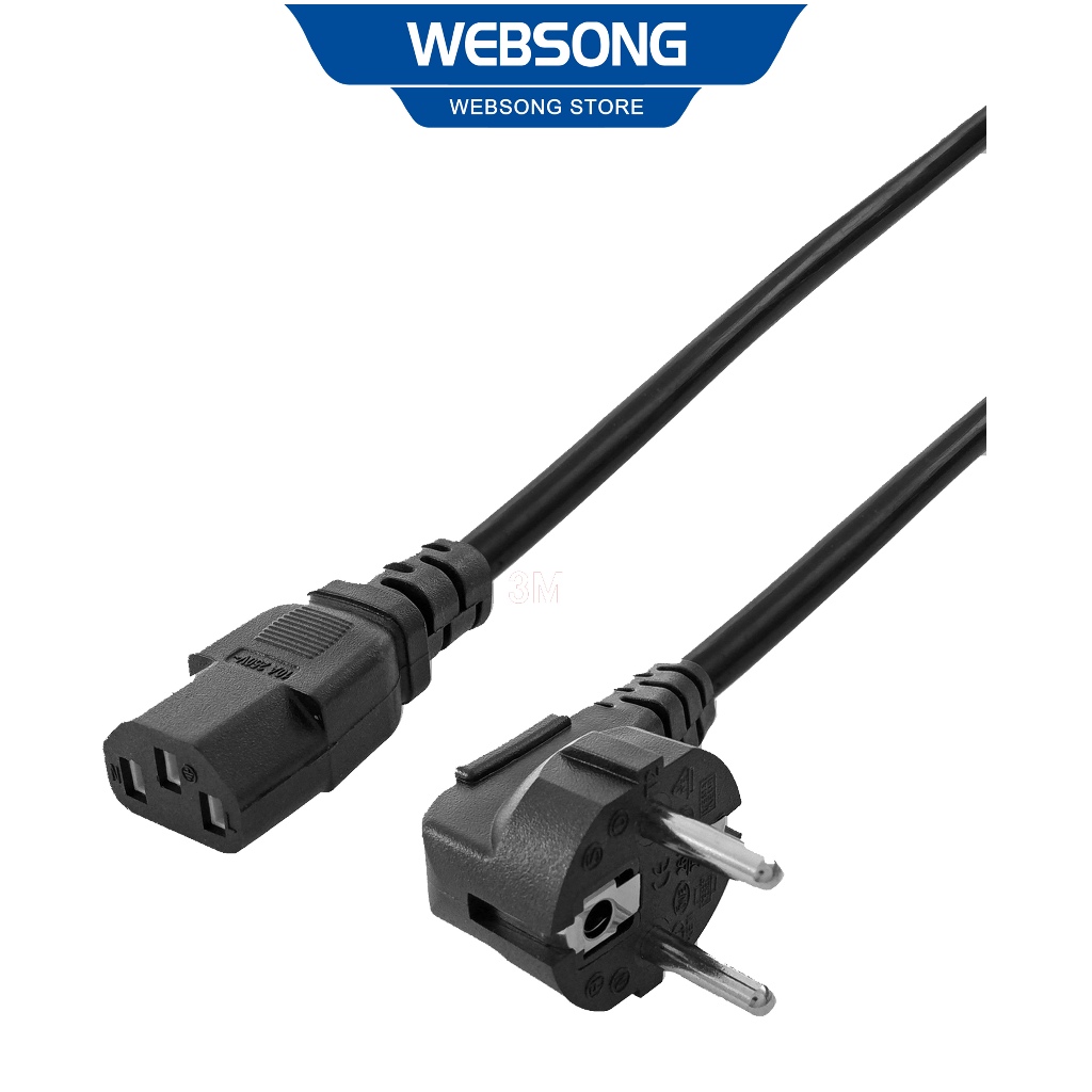 เดสก์ท็อป CPU สายไฟ C13 ถึง EU 1.8M 3M 5M 3x2.5mm OD8.5 250V 10A 16A 20A WEBSONG