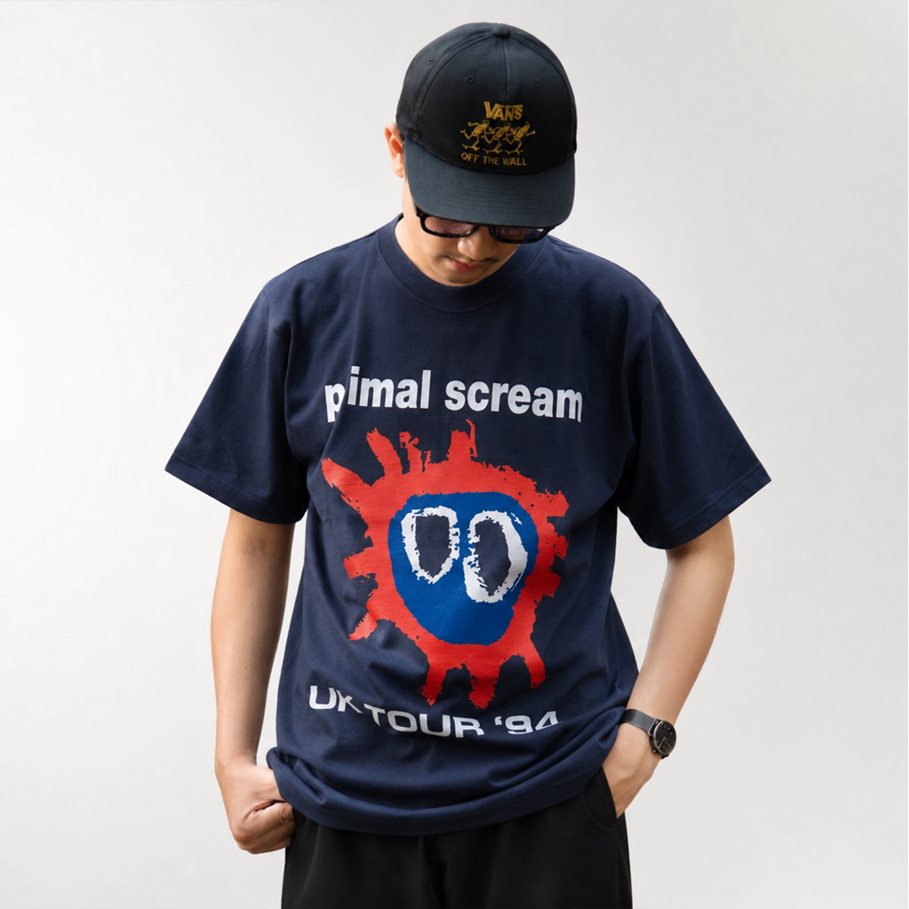 PRIMAL SCREAM - SCREAMADELICA UK TOUR 1994 TSHIRT NAVY | เสื้อยืดวงดนตรี
