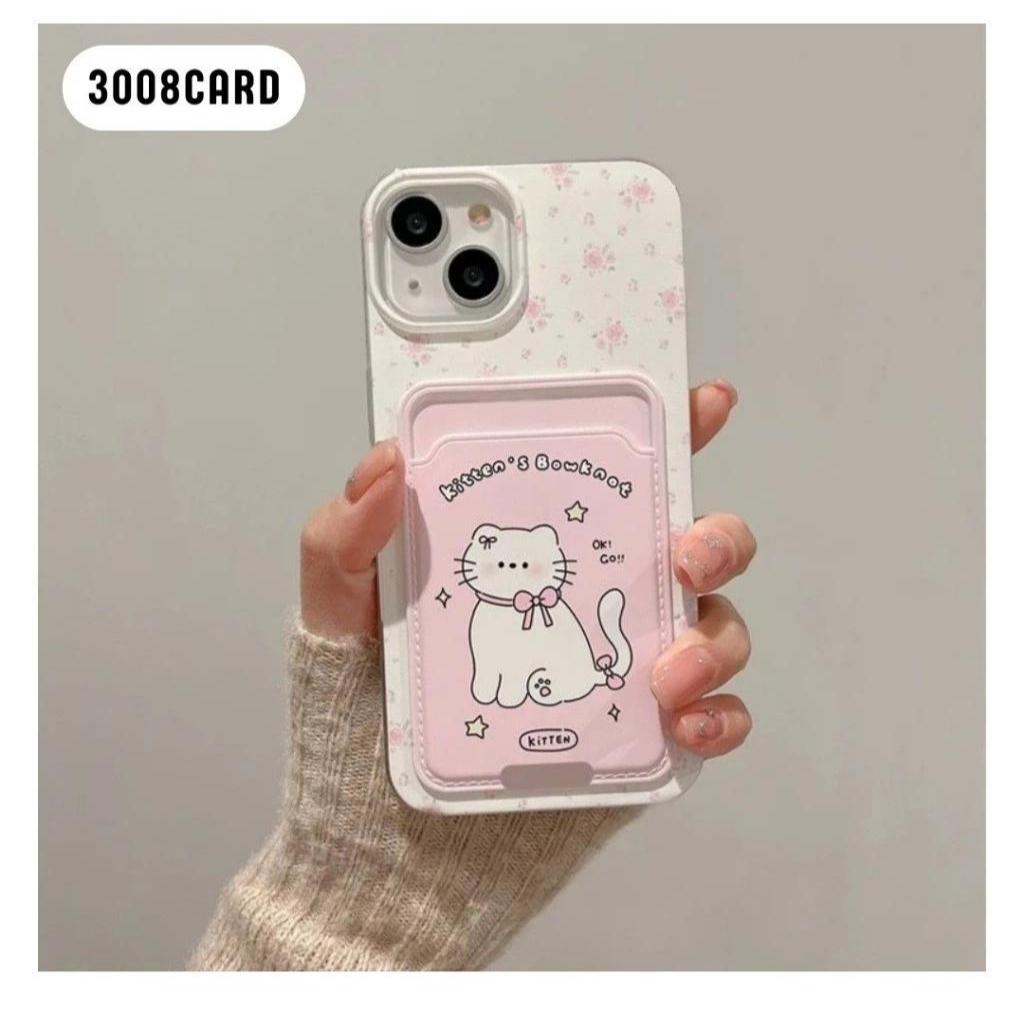 เคสการ์ดพิมพ์ดอกไม้แมวสําหรับ Samsung Galaxy A56 / A36 Sofcase Slot Card