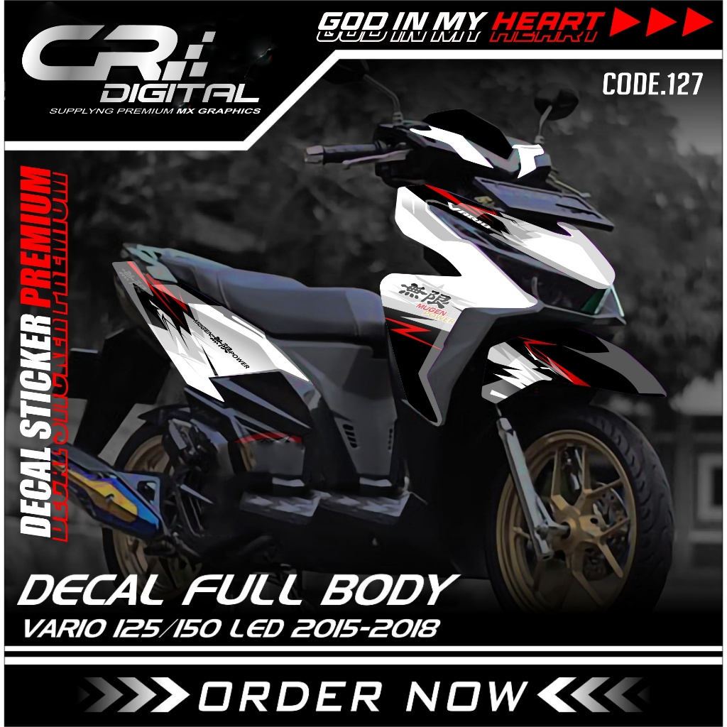 Vario Led Old 125/150 สติ๊กเกอร์รูปลอก 2015 - 2018 Mugen Motif CODE 127