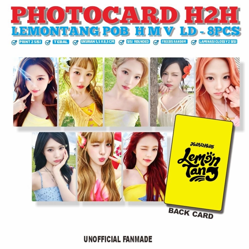 [8 ชิ้น] PHOTOCARD H2H LEMONTANG POB ALBUM PC 2 ด้าน พรีเมี่ยมมันหนา