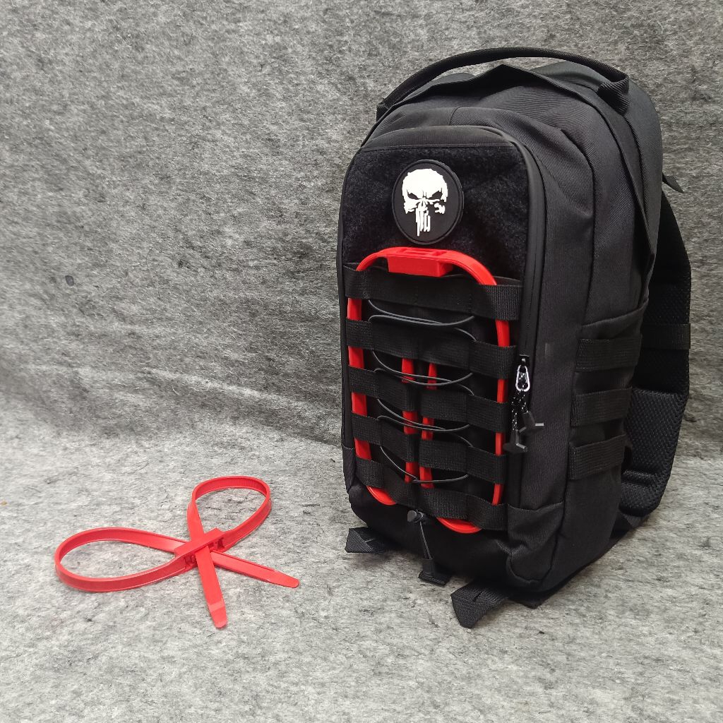 MERAH Black Scorpion GEN 3 Tactical Bag Fullset with Red Tis Strap / Cool Tactical Bag / Laptop Bag 