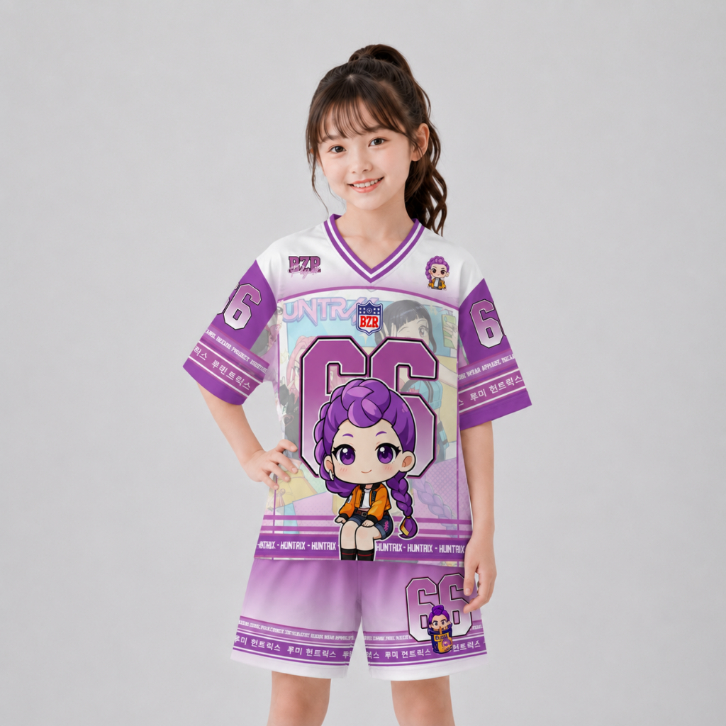 BIZARD - ชุดเสื้อเด็กผู้หญิง Unisex Rumi Huntrix Kpop Demon Hunter ตัวละคร