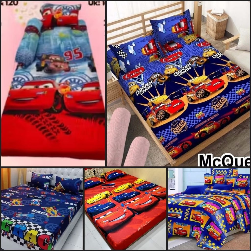 KATUN MERAH ผ้าฝ้ายพรีเมี่ยมยาง BEDSHEET 90/100/120/140/160/180/200 รถ MOTIF รถ TRANSPORT รถ LEWI RE