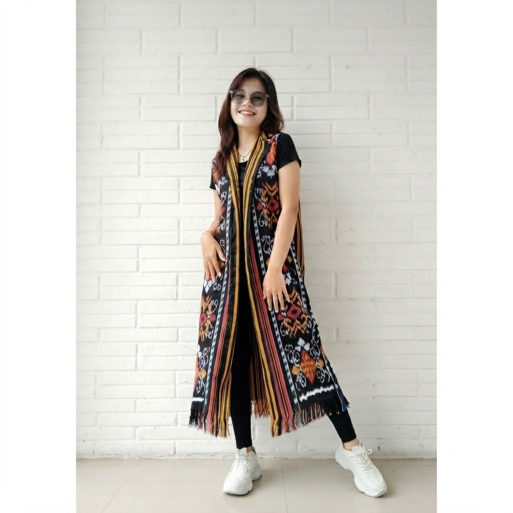 CARDIGAN ผู้หญิง / WOVEN CARDIGAN TOP / WOVEN OUTER / LONG CARDIGAN READY / WOMENS LONG OUTER / JEPA