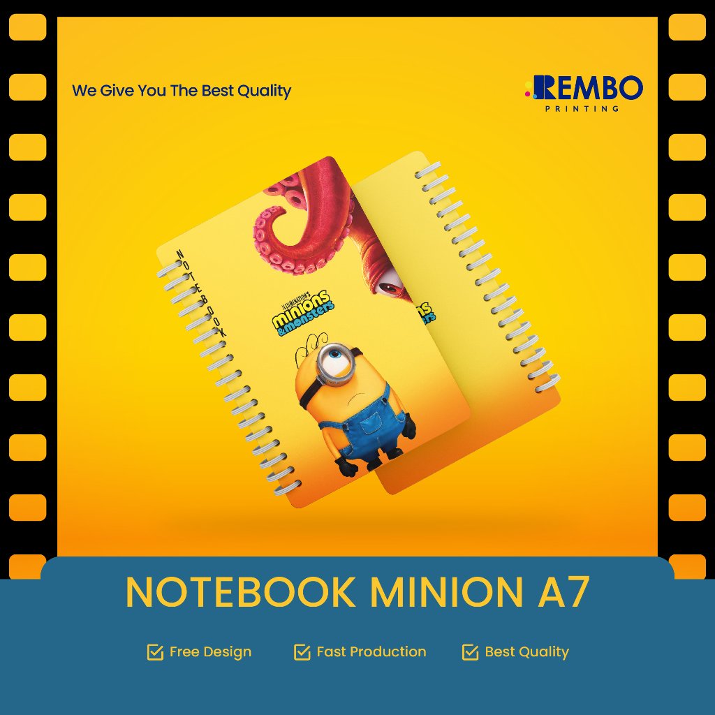 A7 CHARACTER NOTEBOOK / MINION CHARACTER NOTEBOOK / CUTE NOTEBOOK / CHILDRENS NOTEBOOK / UNLISENCED 