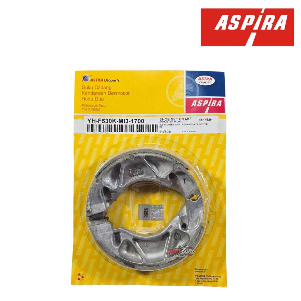 Aspira YH-F530K-MI3-11700 ผ้าเบรคเดิมสําหรับ MIO M3, MIO J, MIO, JUPITER MX, VIXION