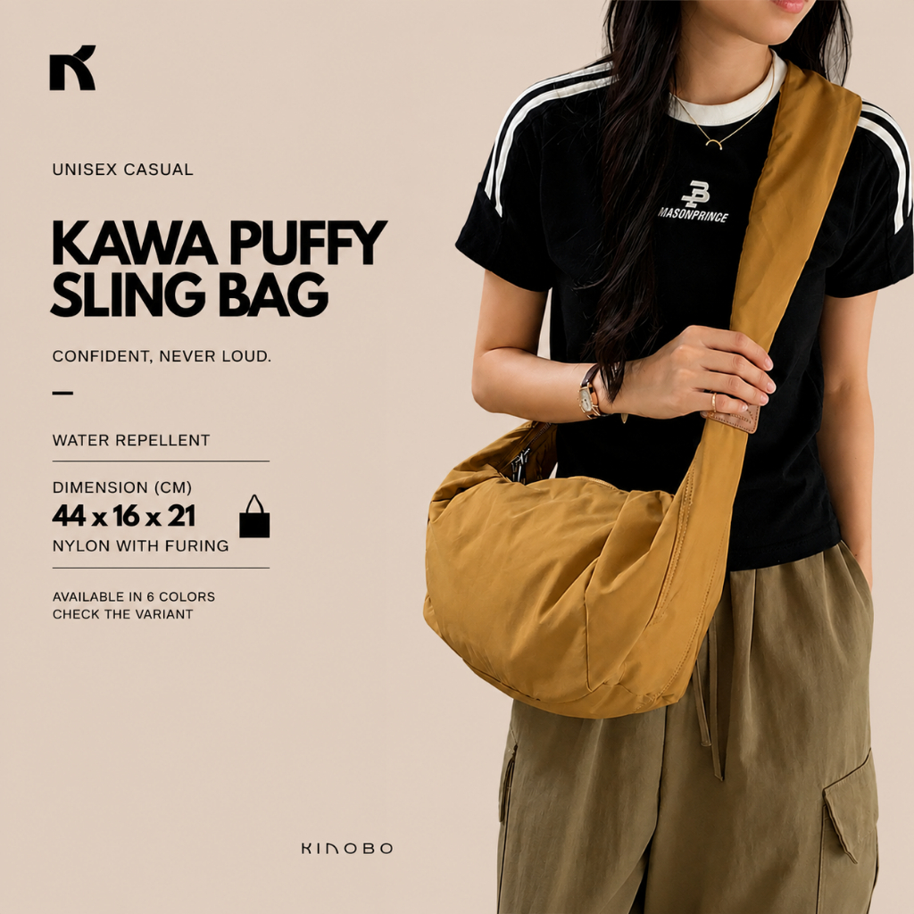 คินโบ | Kawa Bag Slingbag ผู้หญิงน้ําหนักเบาสบายๆสไตล์เกาหลีเหมาะกับ Ipad